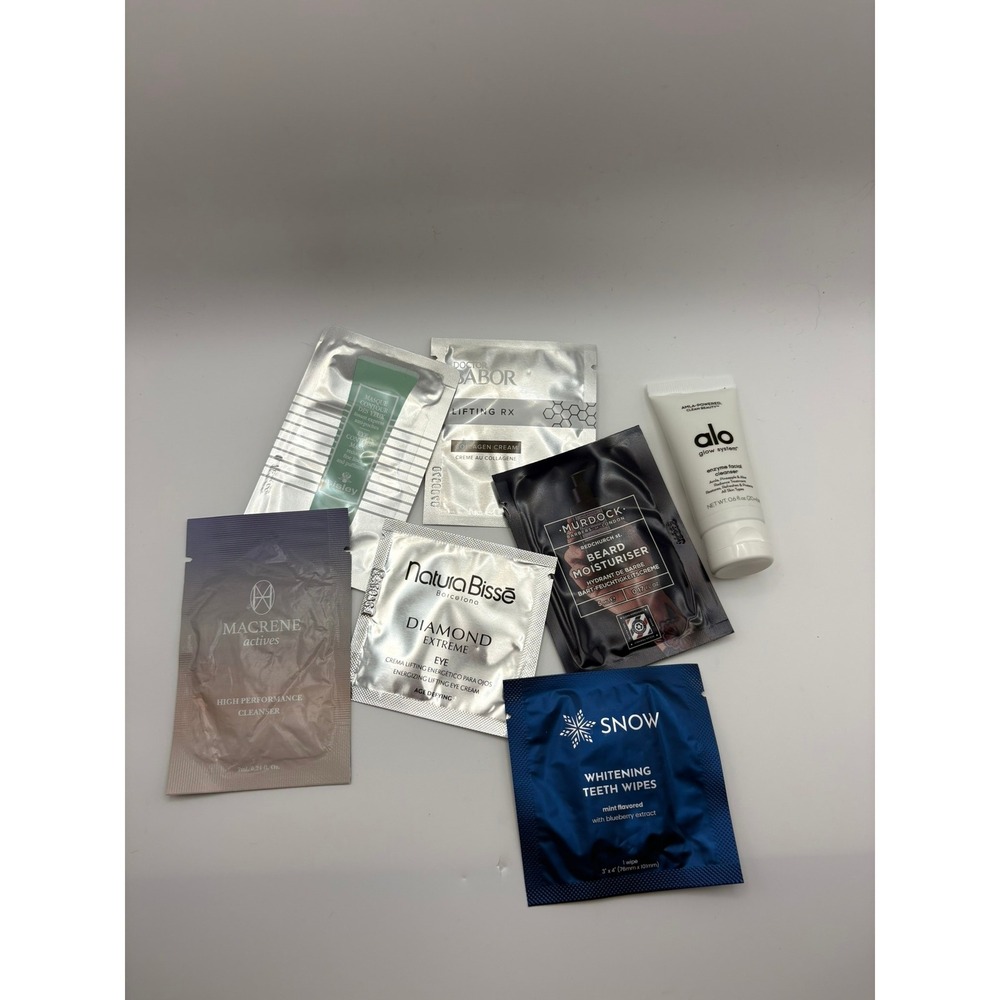 7pc Luxury Skincare Grooming Sample Lot Natura Bisse‎ Sisley Macrene Snow Babor